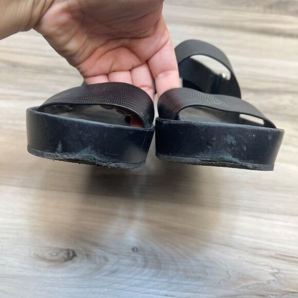 Vince Marett Leather Platform Ankle Strap Sandals Black Size 7.5 - Picture 5 of 11